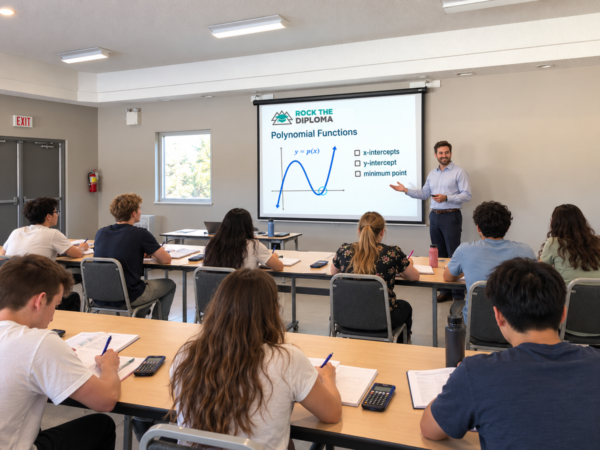 Spacious classroom with a polynomial lesson — Canyon Meadows, Calgary